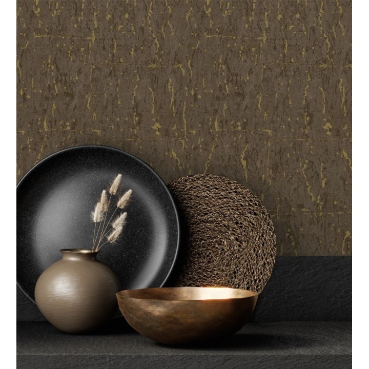 Papel pintado texturizado con inserciones color metalizado - Murat 676300