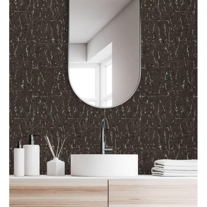 Papel pintado texturizado con inserciones color metalizado - Murat 676301