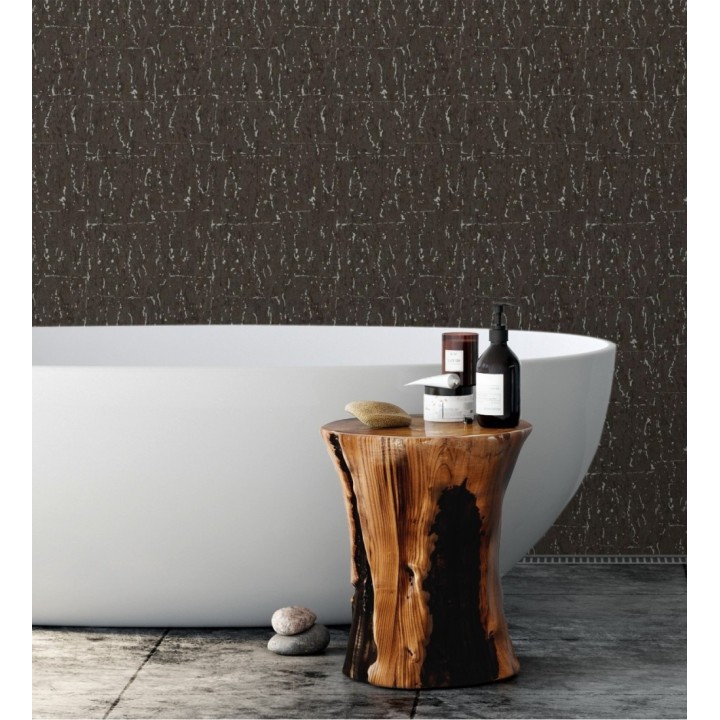 Papel pintado texturizado con inserciones color metalizado - Murat 676301