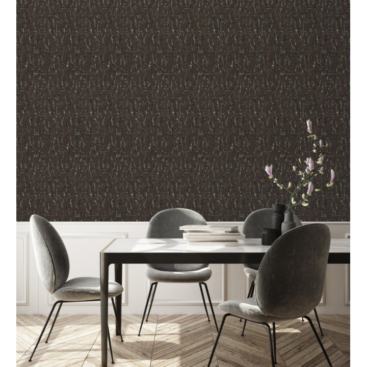 Papel pintado texturizado con inserciones color metalizado - Murat 676301