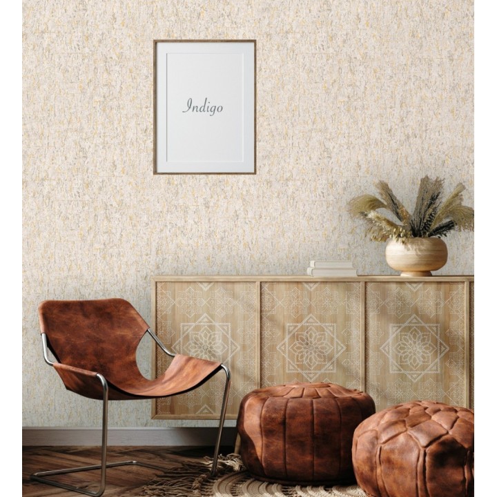 Papel pintado texturizado con inserciones color metalizado - Murat 676302