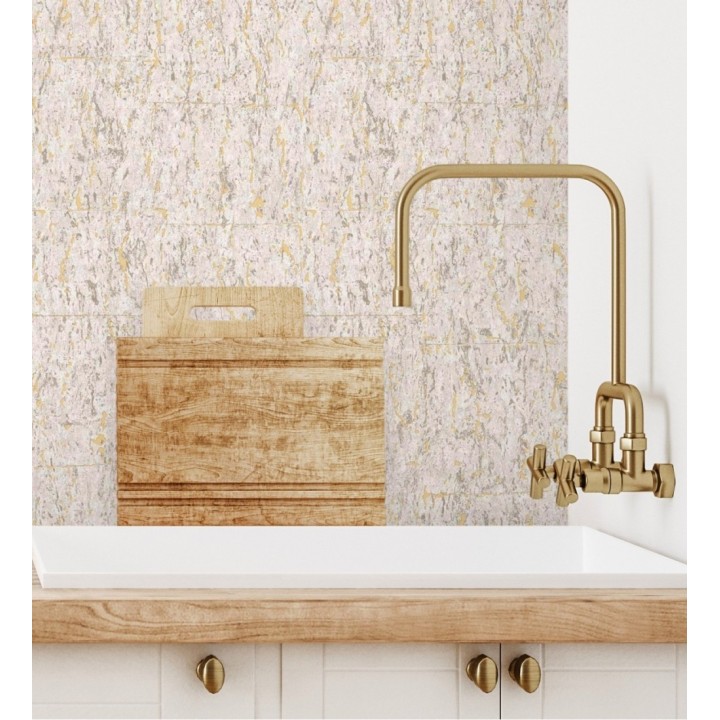 Papel pintado texturizado con inserciones color metalizado - Murat 676302