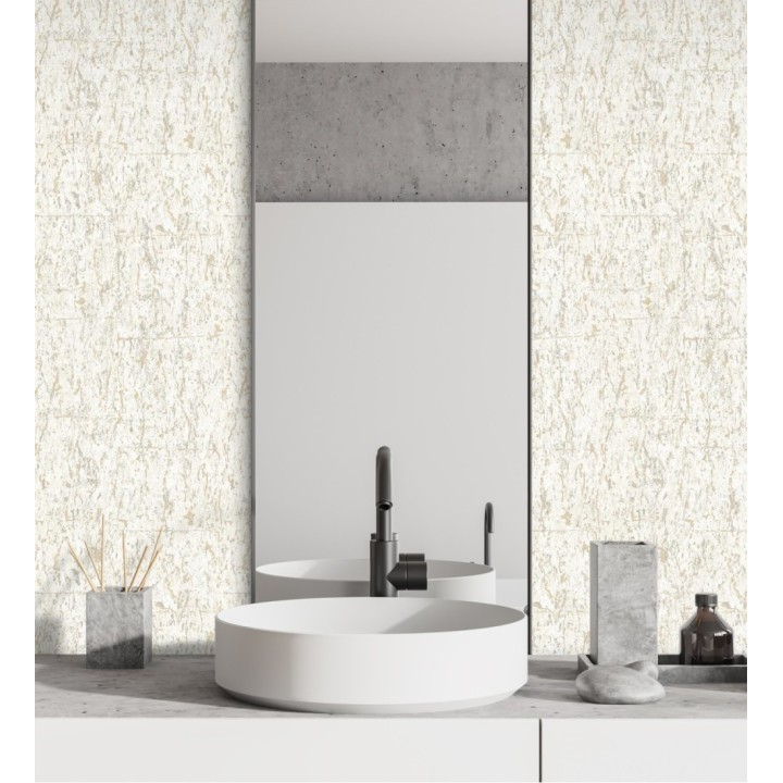 Papel pintado texturizado con inserciones color metalizado - Murat 676303