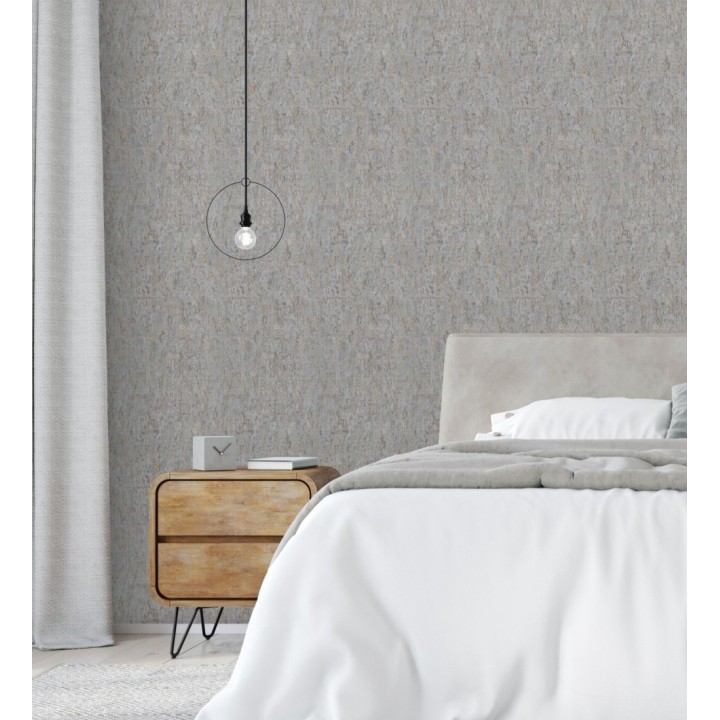 Papel pintado texturizado con inserciones color metalizado - Murat 676305