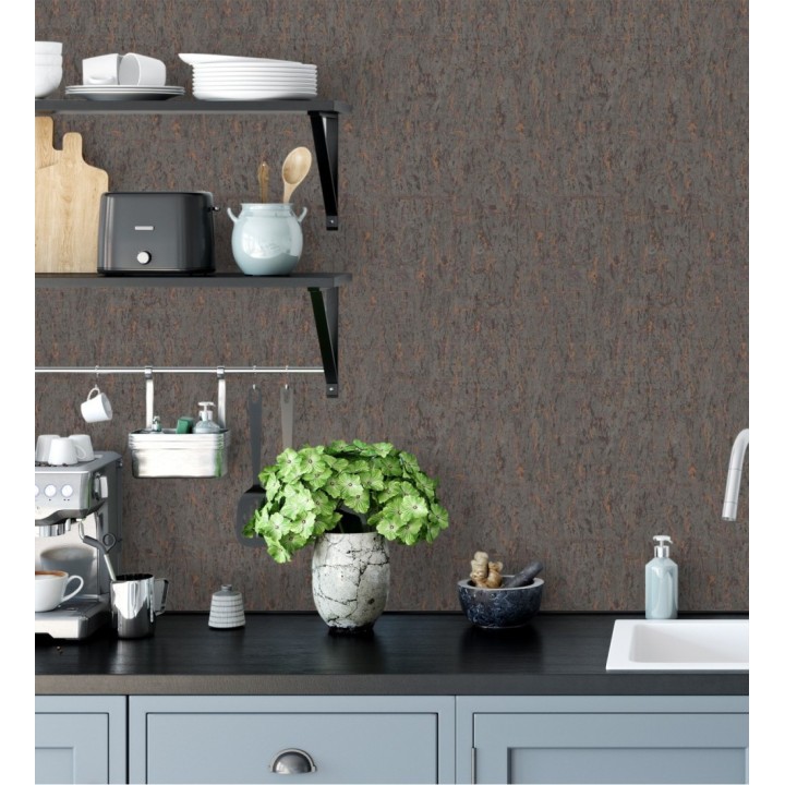 Papel pintado texturizado con inserciones color metalizado - Murat 676306