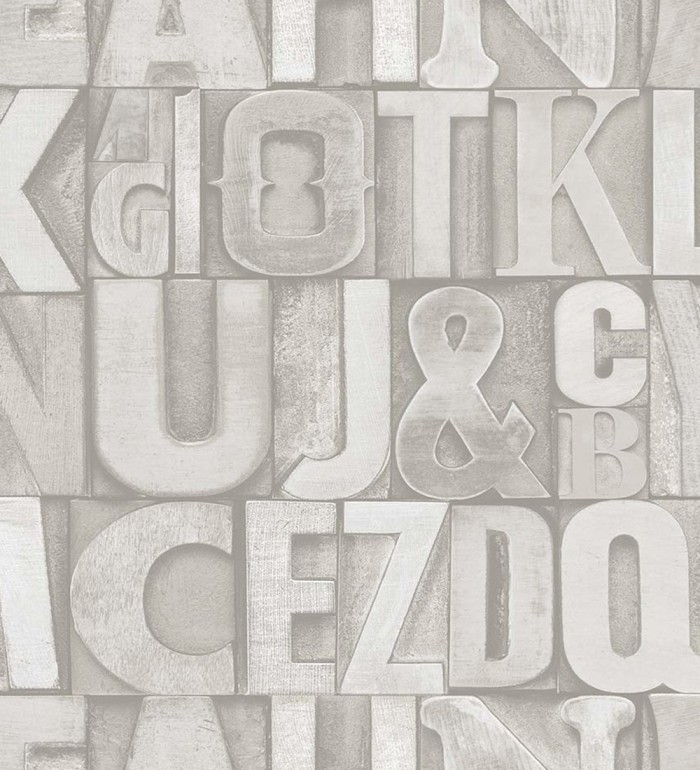 Papel pintado letras industriales con textura - Factory Letters 676320