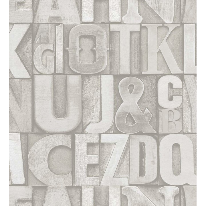 Papel pintado letras industriales con textura - Factory Letters 676320