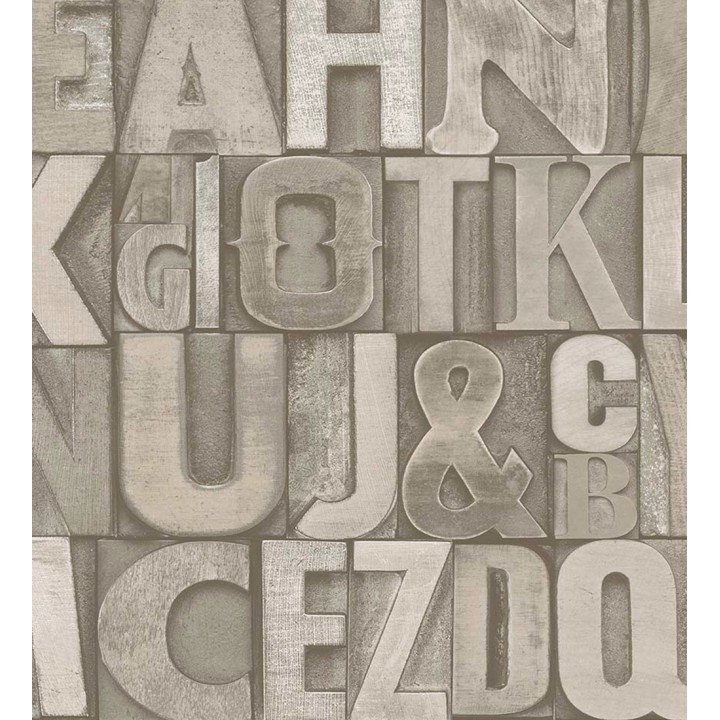 Papel pintado letras industriales con textura - Factory Letters 676321