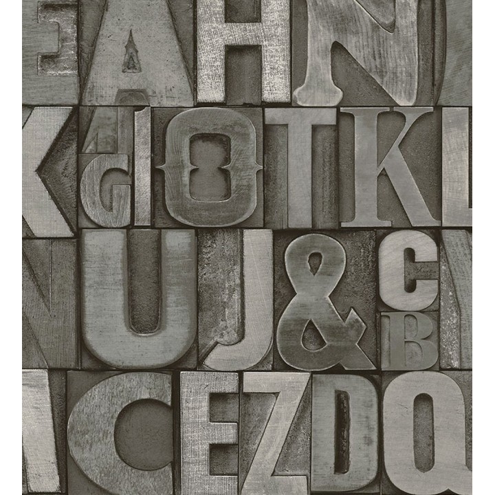 Papel pintado letras industriales con textura - Factory Letters 676322