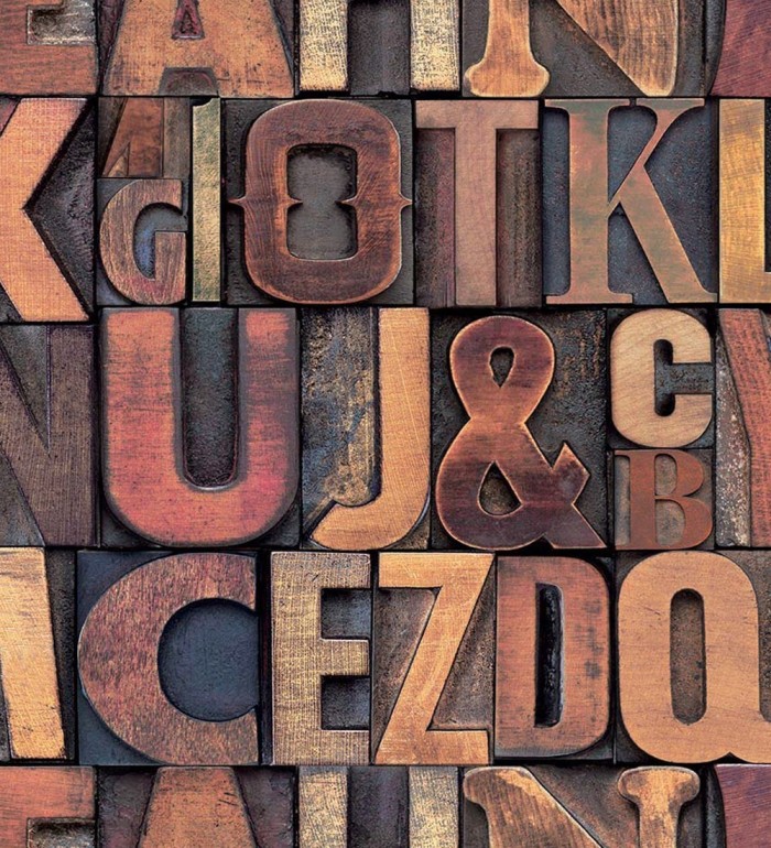 Papel pintado letras industriales con textura - Factory Letters 676323