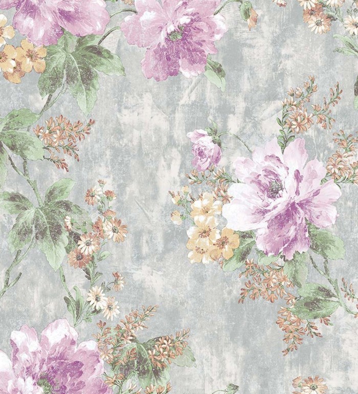 Papel pintado con flores de estilo inglés efecto pintura al óleo - Madison Garden 676339
