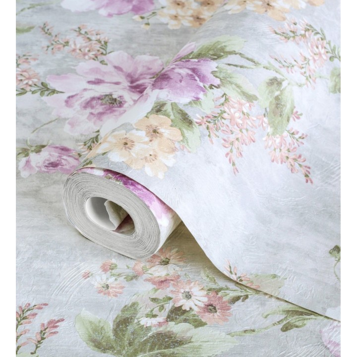 Papel pintado con flores de estilo inglés efecto pintura al óleo - Madison Garden 676339