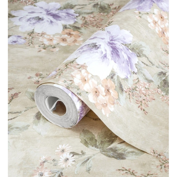 Papel pintado con flores de estilo inglés efecto pintura al óleo - Madison Garden 676340