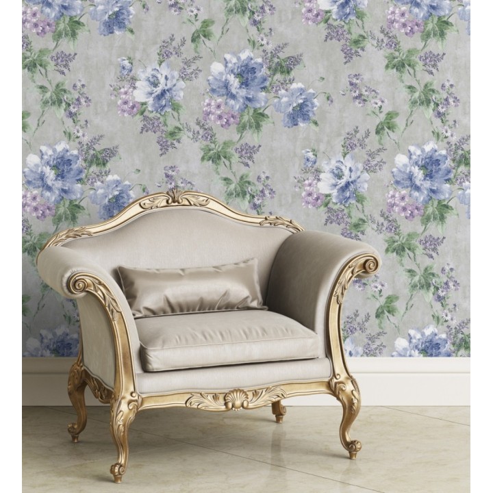 Papel pintado con flores de estilo inglés efecto pintura al óleo - Madison Garden 676341