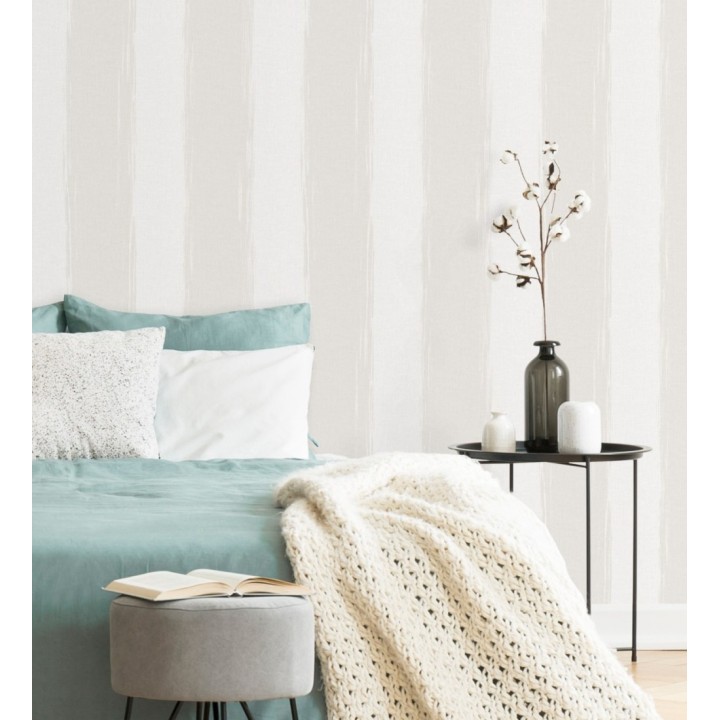 Papel pintado rayas con textura efecto textil - Tamil Etnik Stripe 676343