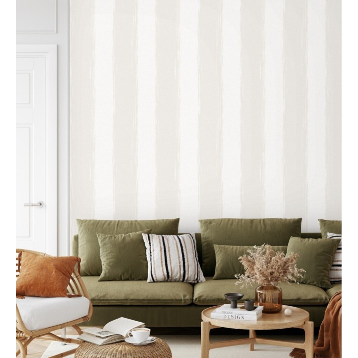Papel pintado rayas con textura efecto textil - Tamil Etnik Stripe 676343