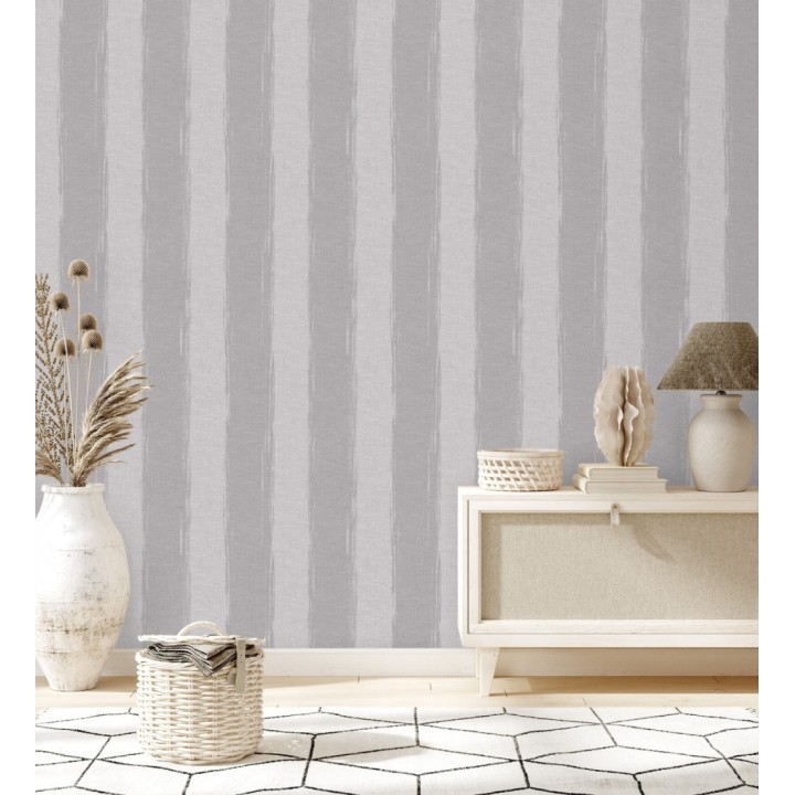Papel pintado rayas con textura efecto textil - Tamil Etnik Stripe 676346