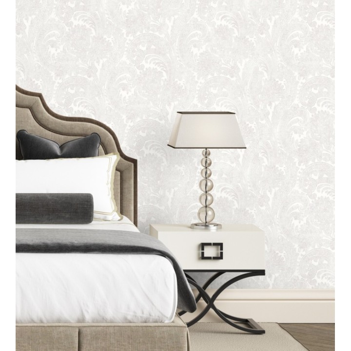 Papel pintado cachemir floral estilo hindú con efecto textura textil - Tamil Etnik 676347