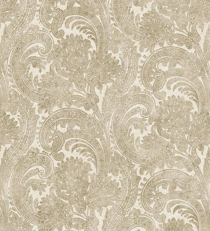 Papel pintado cachemir floral estilo hindú con efecto textura textil - Tamil Etnik 676349