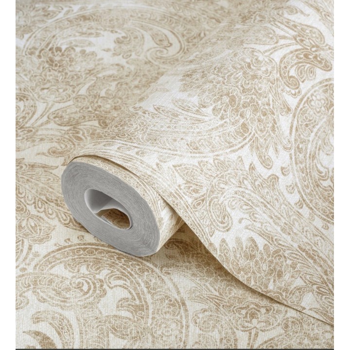 Papel pintado cachemir floral estilo hindú con efecto textura textil - Tamil Etnik 676349