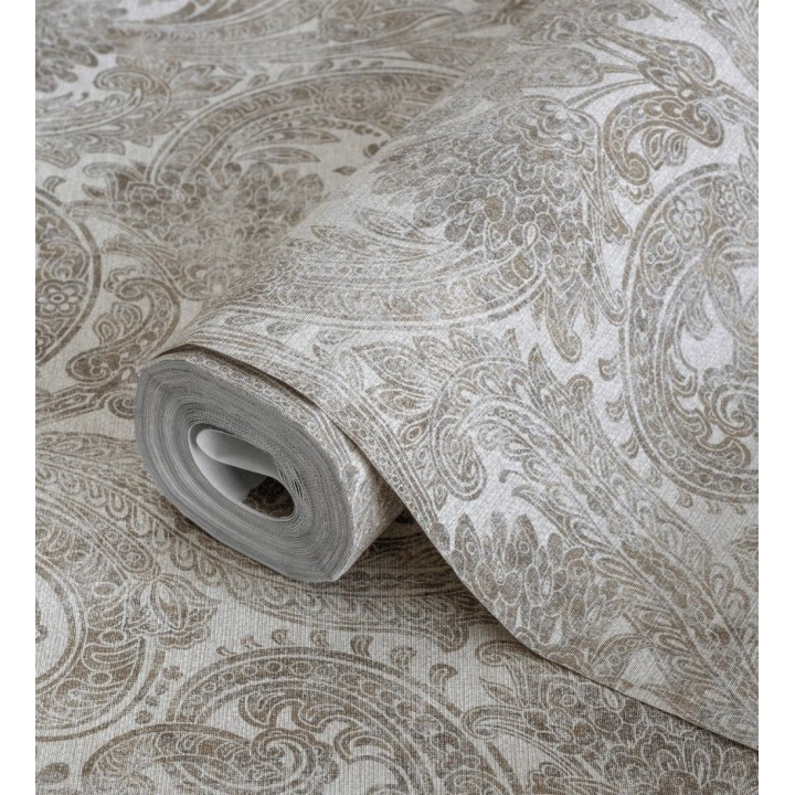 Papel pintado cachemir floral estilo hindú con efecto textura textil - Tamil Etnik 676350