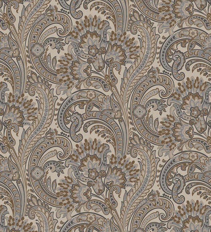 Papel pintado cachemir floral estilo hindú con efecto textura textil - Tamil Etnik 676353