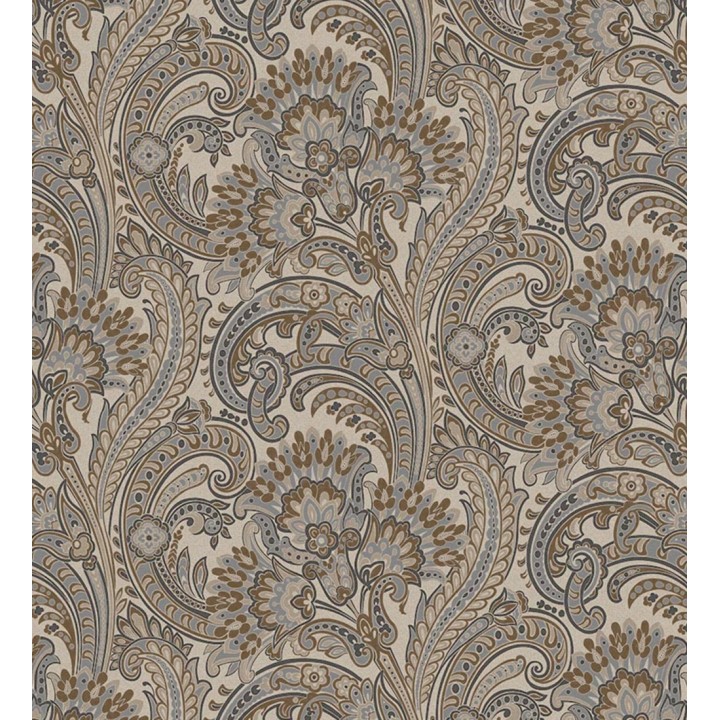 Papel pintado cachemir floral estilo hindú con efecto textura textil - Tamil Etnik 676353