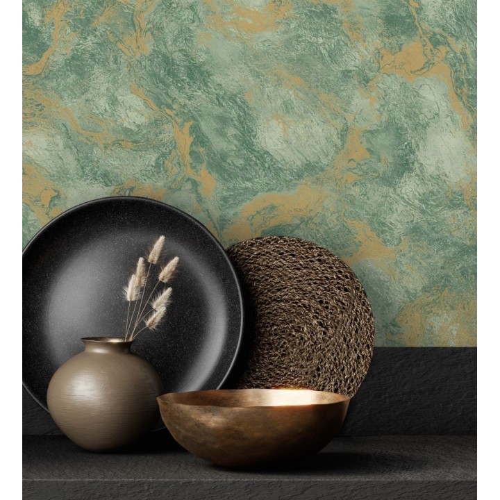 Papel pintado estuco y toques metalizados con relieve - Neptune Stone Texture 676356