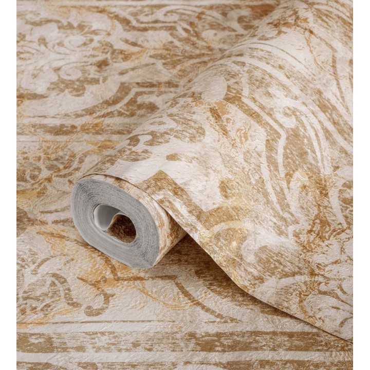 Papel pintado de estilo victoriano sobre estuco con relieve - Neptune Stone 676362