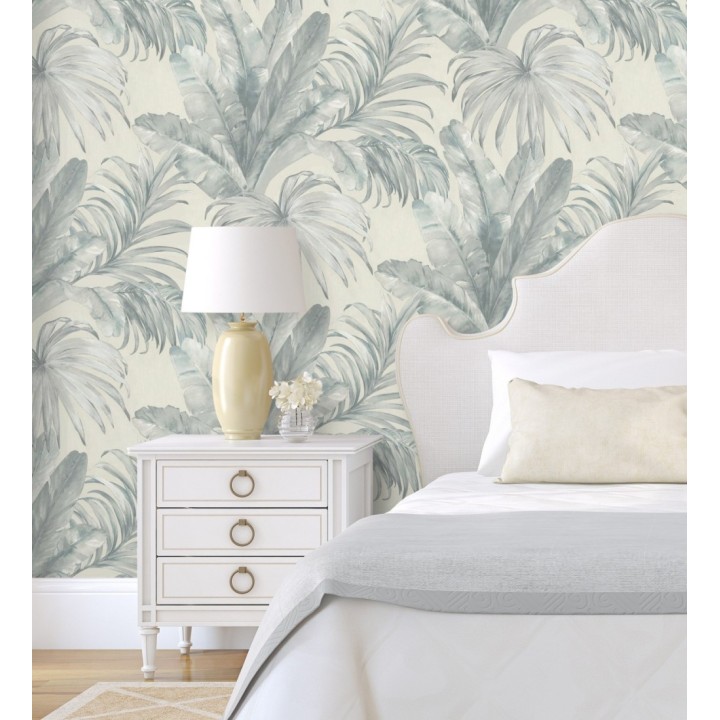 Papel pintado de hojas tropicales con relieve efecto pintura al óleo - Habana Tropical 676367