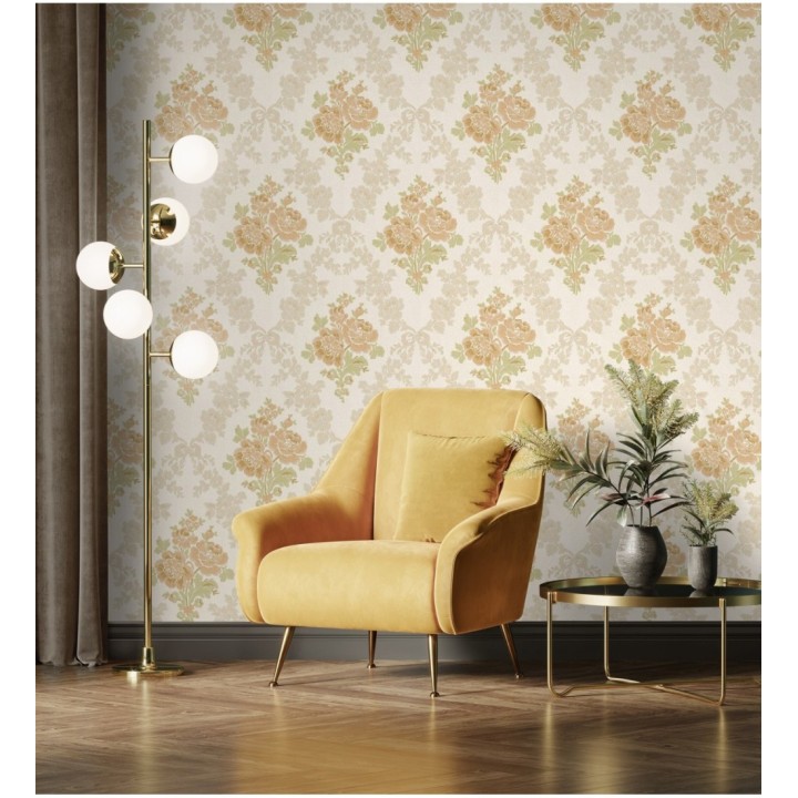 Papel pintado flores barrocas bordadas en relieve - Romanov Gardens 676393