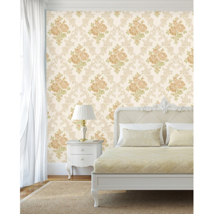 Papel pintado flores barrocas bordadas en relieve - Romanov Gardens 676393