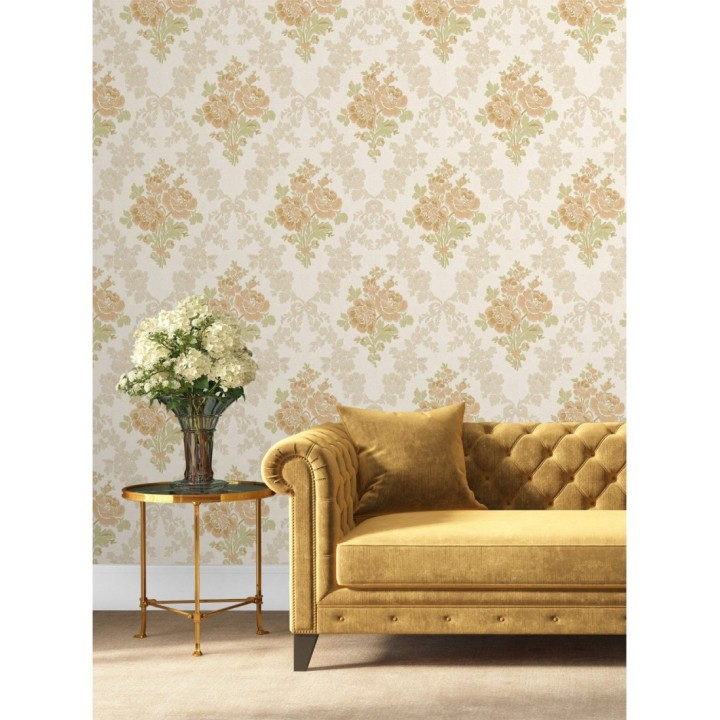 Papel pintado flores barrocas bordadas en relieve - Romanov Gardens 676393