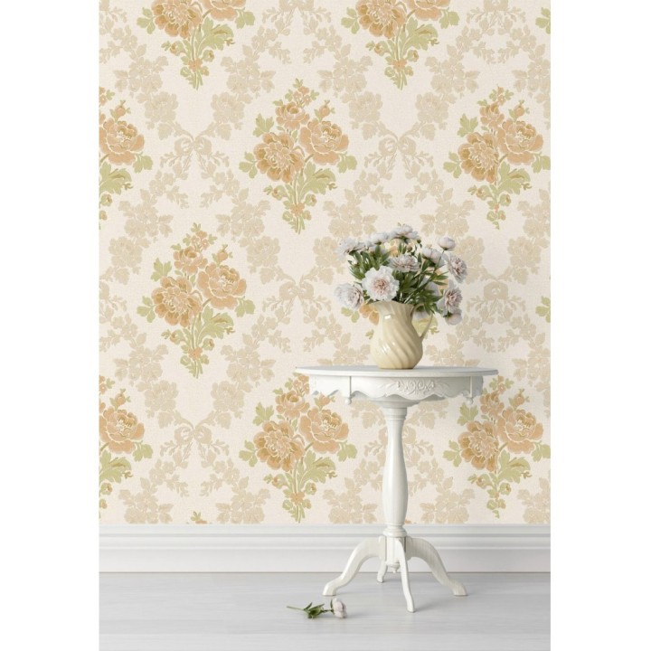 Papel pintado flores barrocas bordadas en relieve - Romanov Gardens 676393