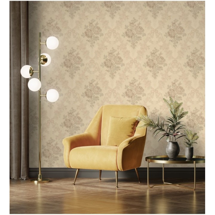 Papel pintado flores barrocas bordadas en relieve - Romanov Gardens 676394