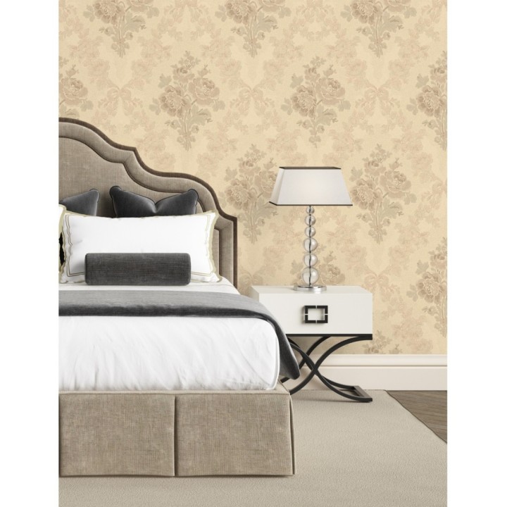 Papel pintado flores barrocas bordadas en relieve - Romanov Gardens 676394