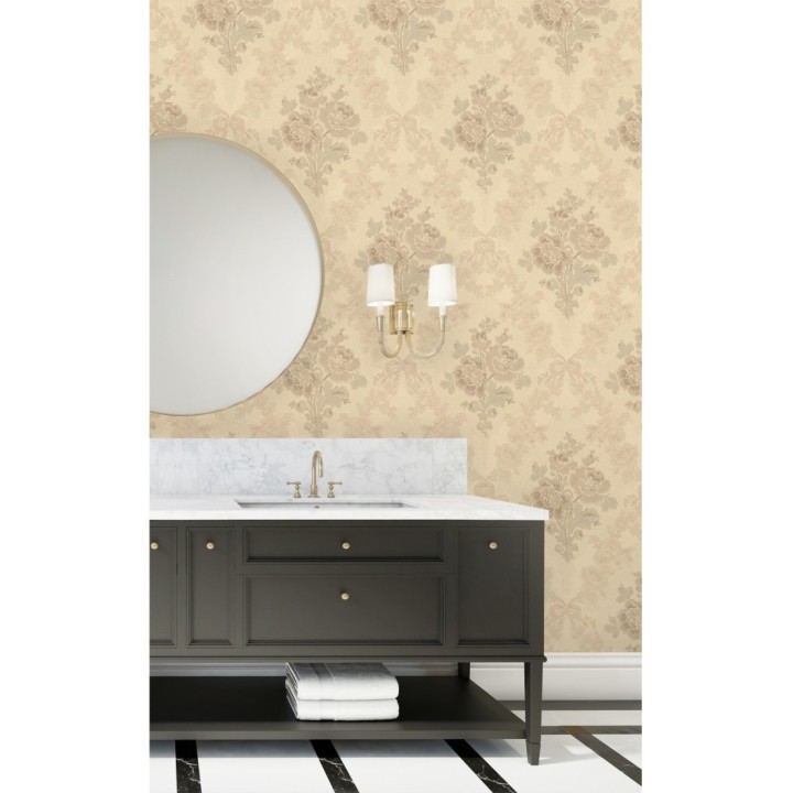Papel pintado flores barrocas bordadas en relieve - Romanov Gardens 676394