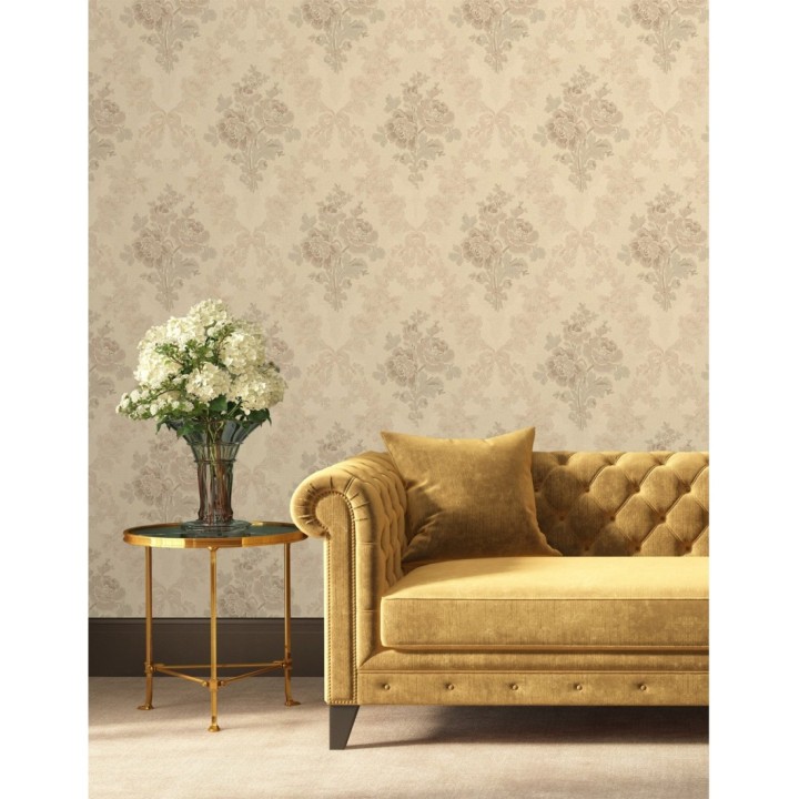 Papel pintado flores barrocas bordadas en relieve - Romanov Gardens 676394