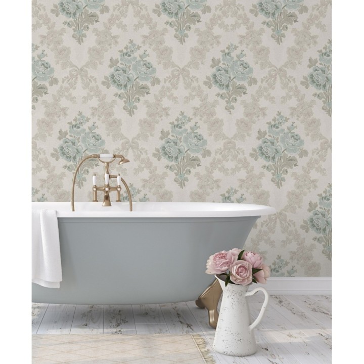 Papel pintado flores barrocas bordadas en relieve - Romanov Gardens 676395