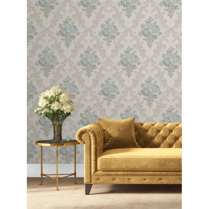 Papel pintado flores barrocas bordadas en relieve - Romanov Gardens 676395