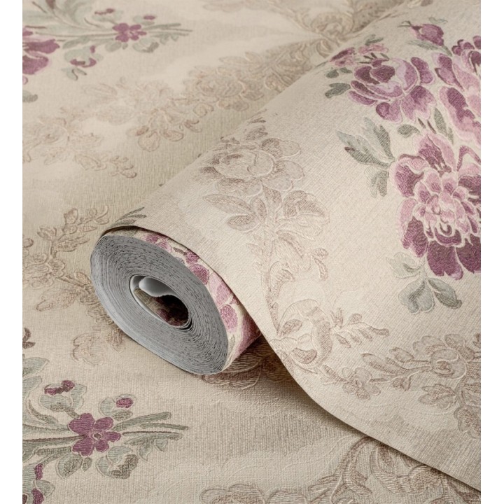 Papel pintado flores barrocas bordadas en relieve - Romanov Gardens 676396