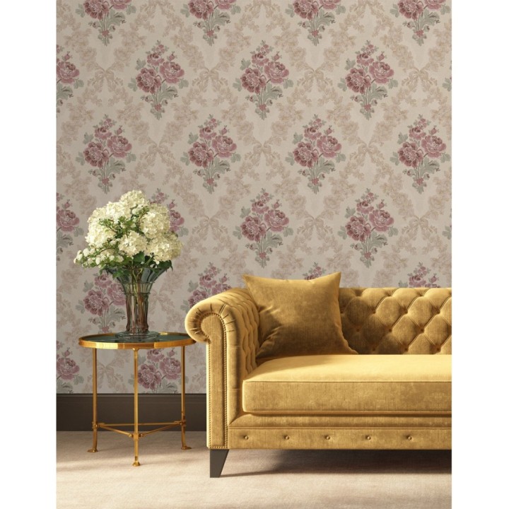 Papel pintado flores barrocas bordadas en relieve - Romanov Gardens 676396