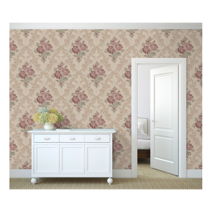 Papel pintado flores barrocas bordadas en relieve - Romanov Gardens 676396