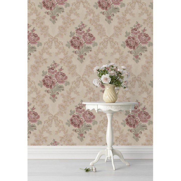 Papel pintado flores barrocas bordadas en relieve - Romanov Gardens 676396