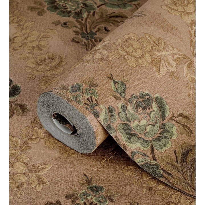 Papel pintado flores barrocas bordadas en relieve - Romanov Gardens 676397