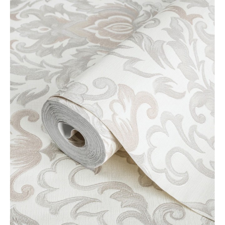 Papel pintado damasco lujoso efecto bordado con relieve - Darinka 676404