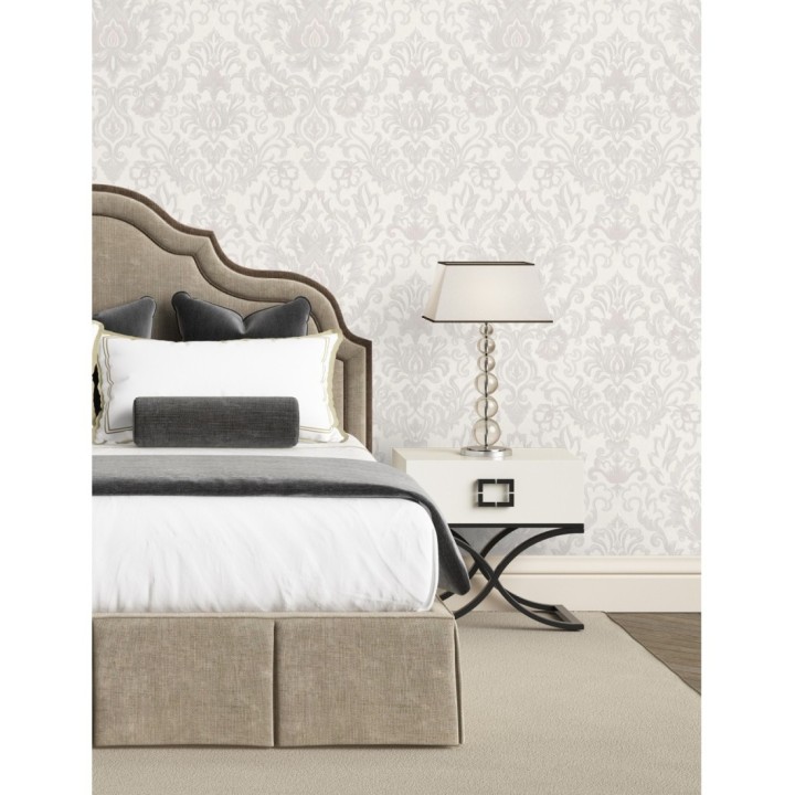 Papel pintado damasco lujoso efecto bordado con relieve - Darinka 676404