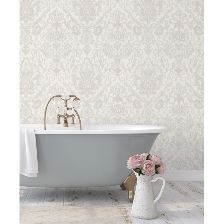 Papel pintado damasco lujoso efecto bordado con relieve - Darinka 676404