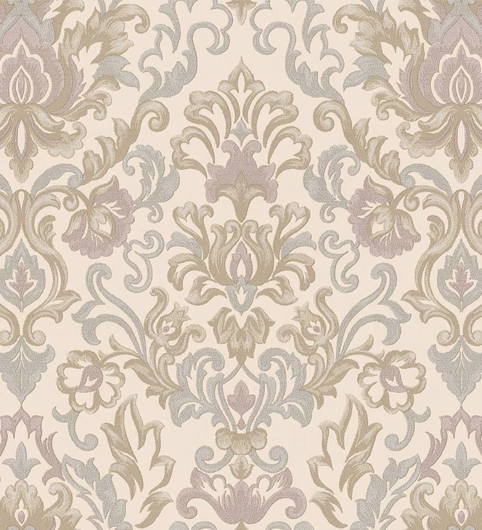 Papel pintado damasco lujoso efecto bordado con relieve - Darinka 676406