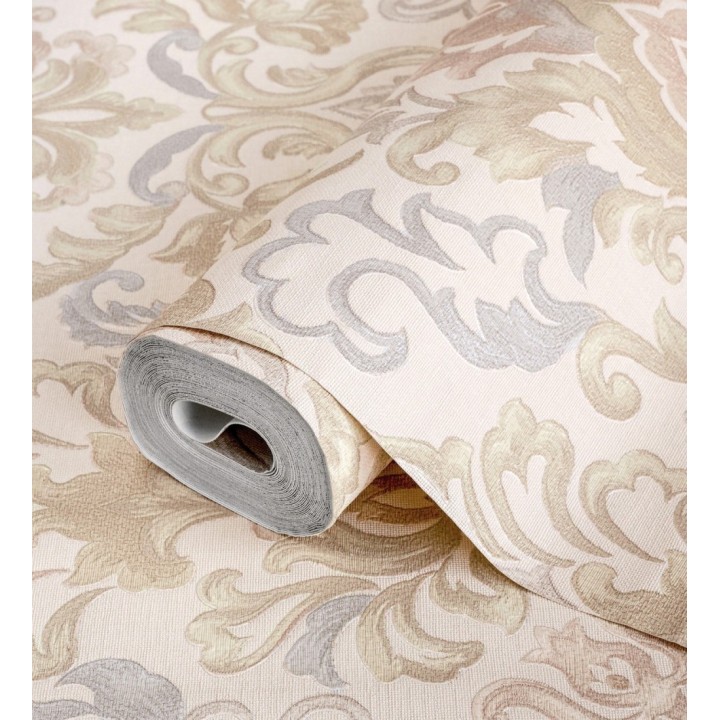 Papel pintado damasco lujoso efecto bordado con relieve - Darinka 676406
